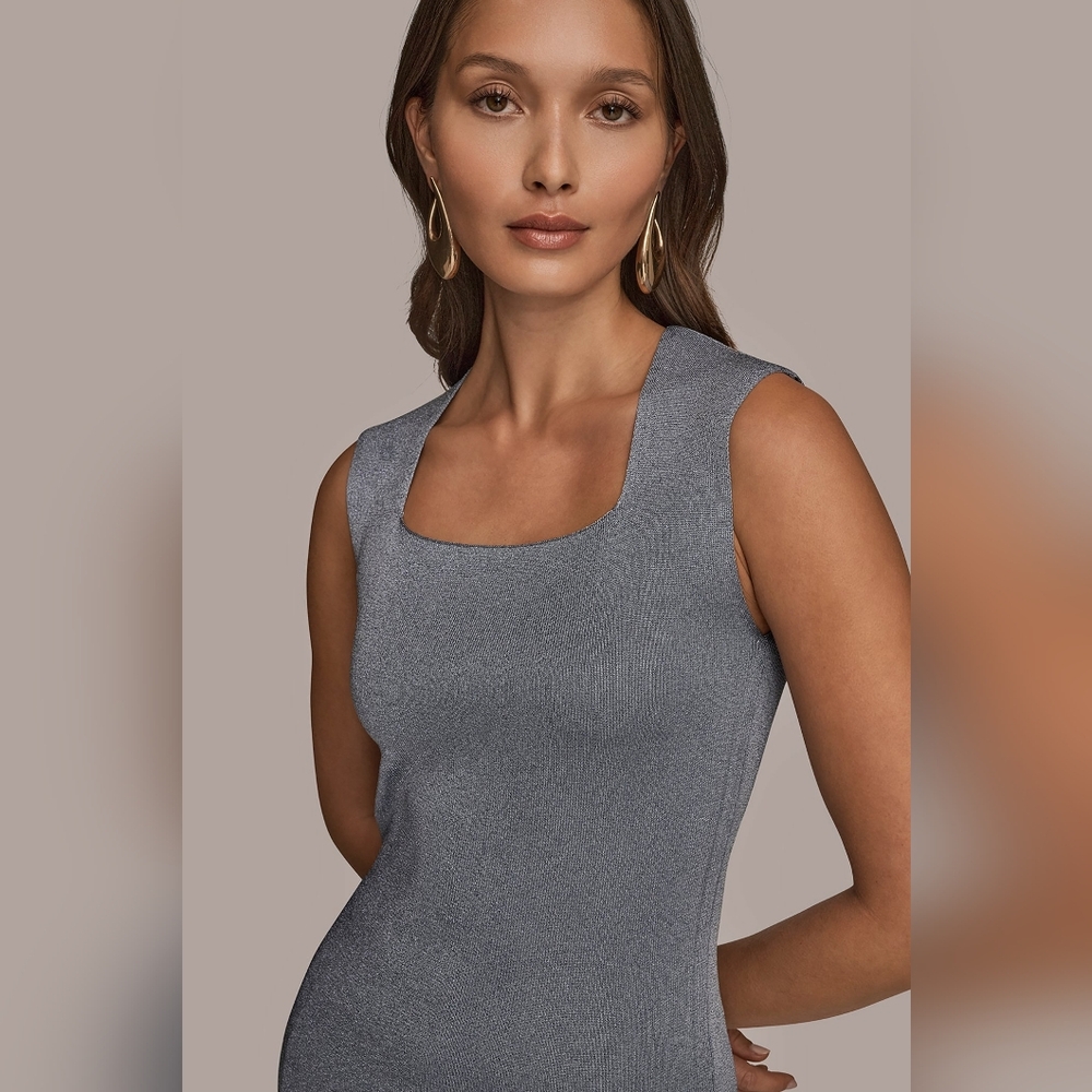 NWT Donna Karan Women's Sleeveless Square Neck Sweater